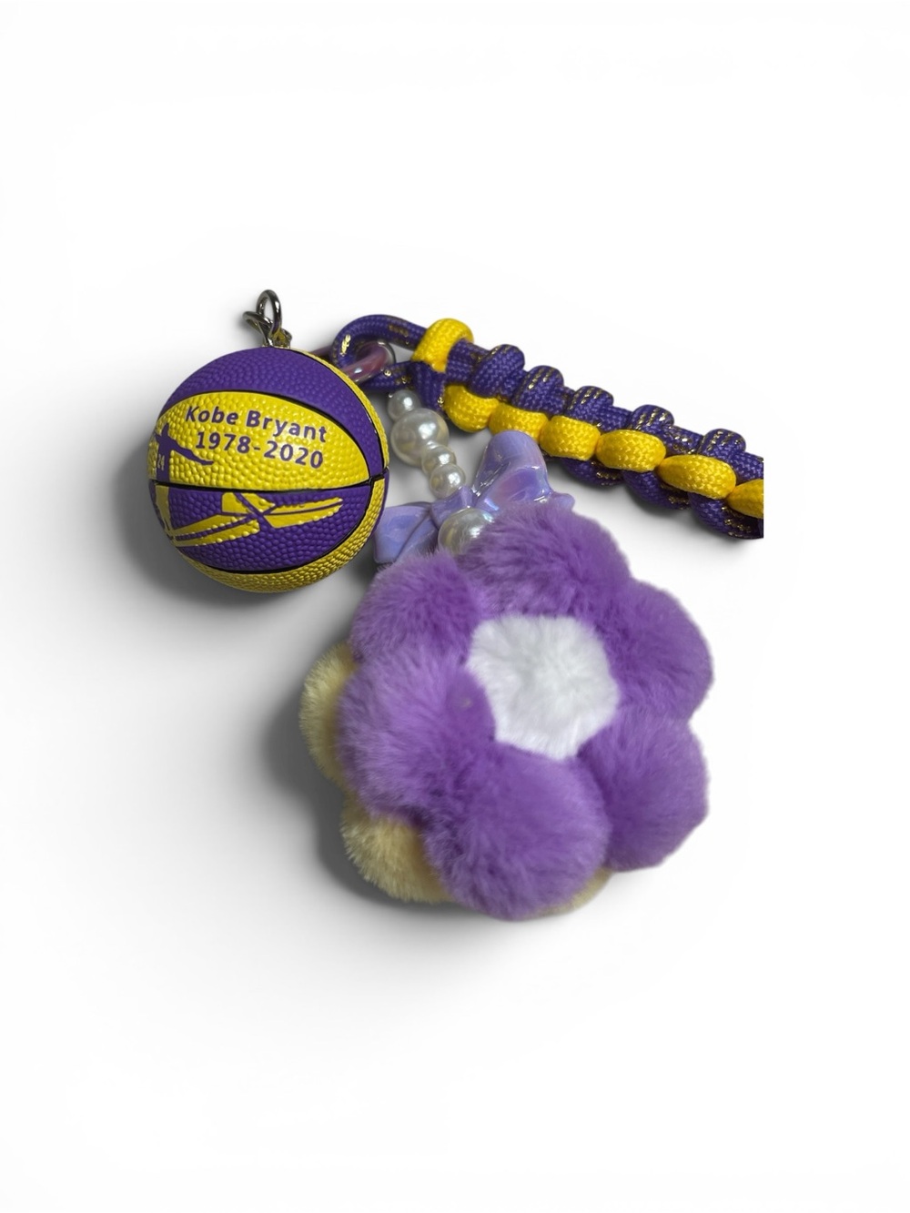 Kobe Bryant 24 Lakers Purple & Gold Bag Charm/ Keychain
